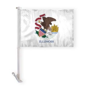 Illinois State Car Window Flag 10.5x15 inch