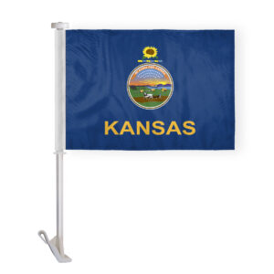 Kansas State Car Window Flag 10.5x15 inch