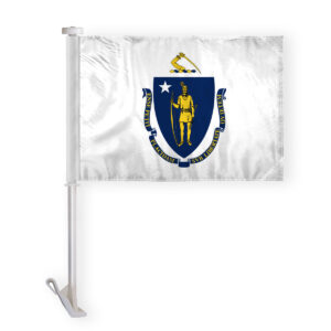 Massachusetts State Car Window Flag 10.5x15 inch