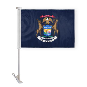 Michigan State Car Window Flag 10.5x15 inch