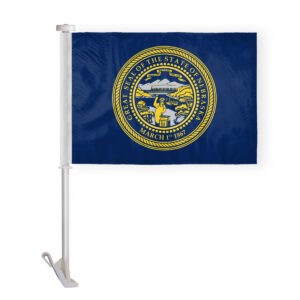 Nebraska State Car Window Flag 10.5x15 inch