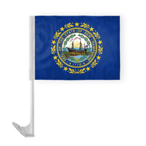 New Hampshire State Car Window Flag 12x16 Inch