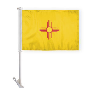 New Mexico State Car Window Flag 10.5x15 Inch