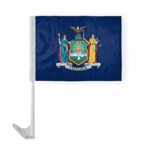 Show your New York pride with our New York State Car Window Flag. Measuring 12x16 inches, this flag features a single-ply reverse print for 100% bleed