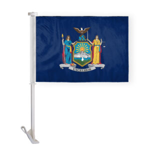 New York State Car Window Flag 10.5x15 Inch