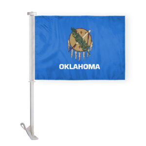 Oklahoma State Car Window Flag 10.5x15 Inch