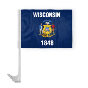 Wisconsin State Car Window Flag 12x16 Inch
