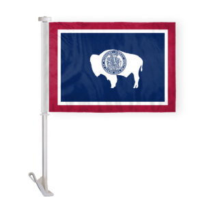 Wyoming State Car Window Flag 10.5x15 Inch