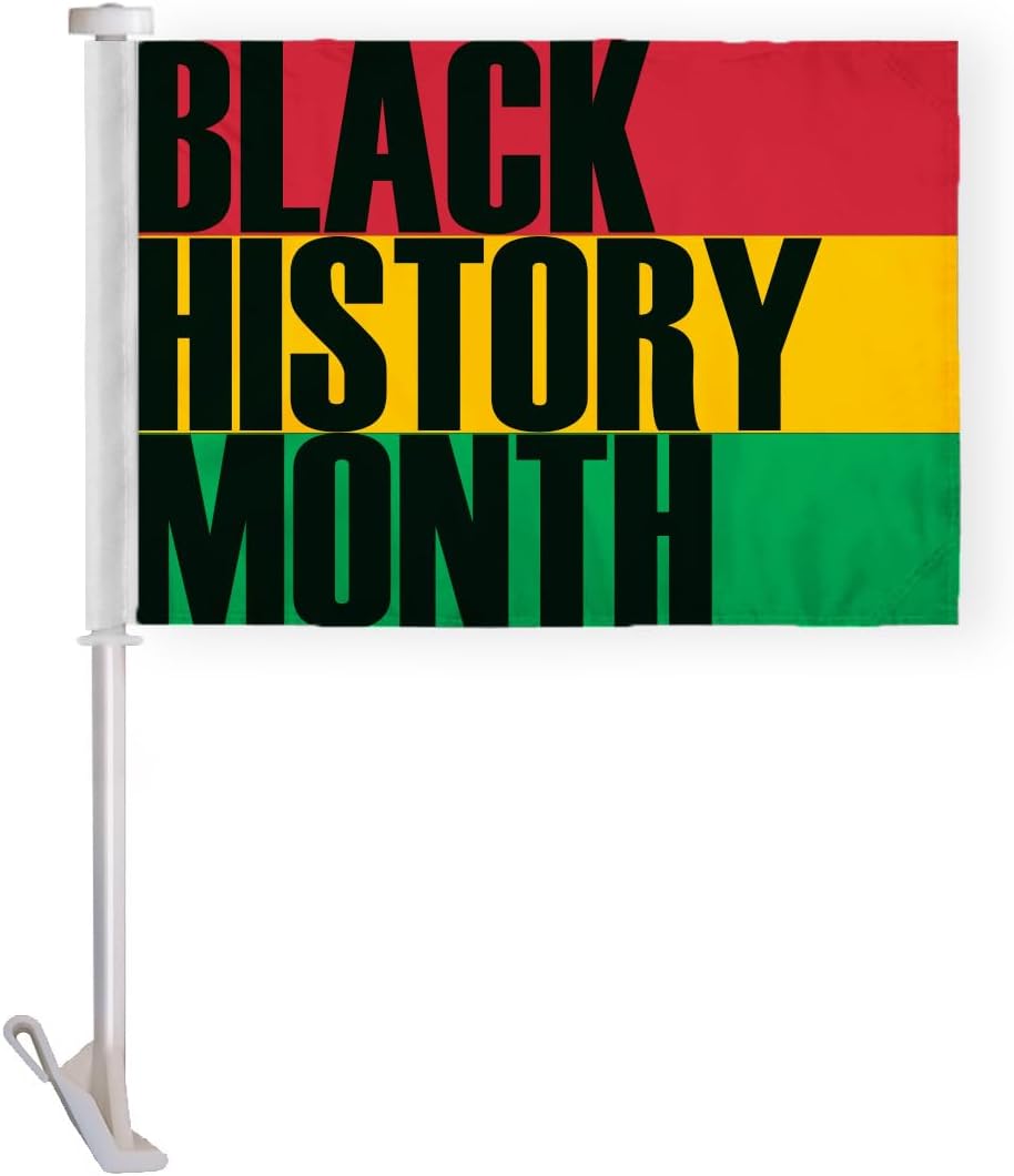 Black History Month Premium 10.5x15 inch Double Sided Car Flags Polyester