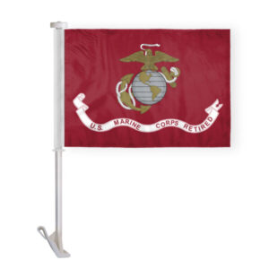 Marine Corps Retd Premium Car Flag - 10.5x15 inch