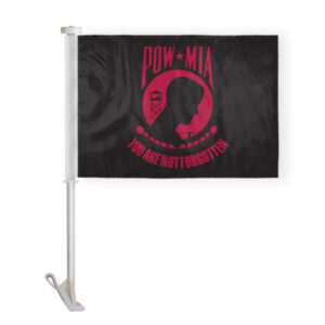 12x16 inch US POW MIA Red and Black Military Car Flag