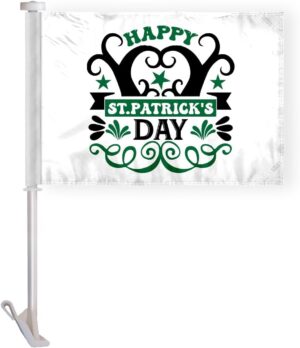 Happy St Patrick's Day Car Flags for Windows Double Sided Polyester