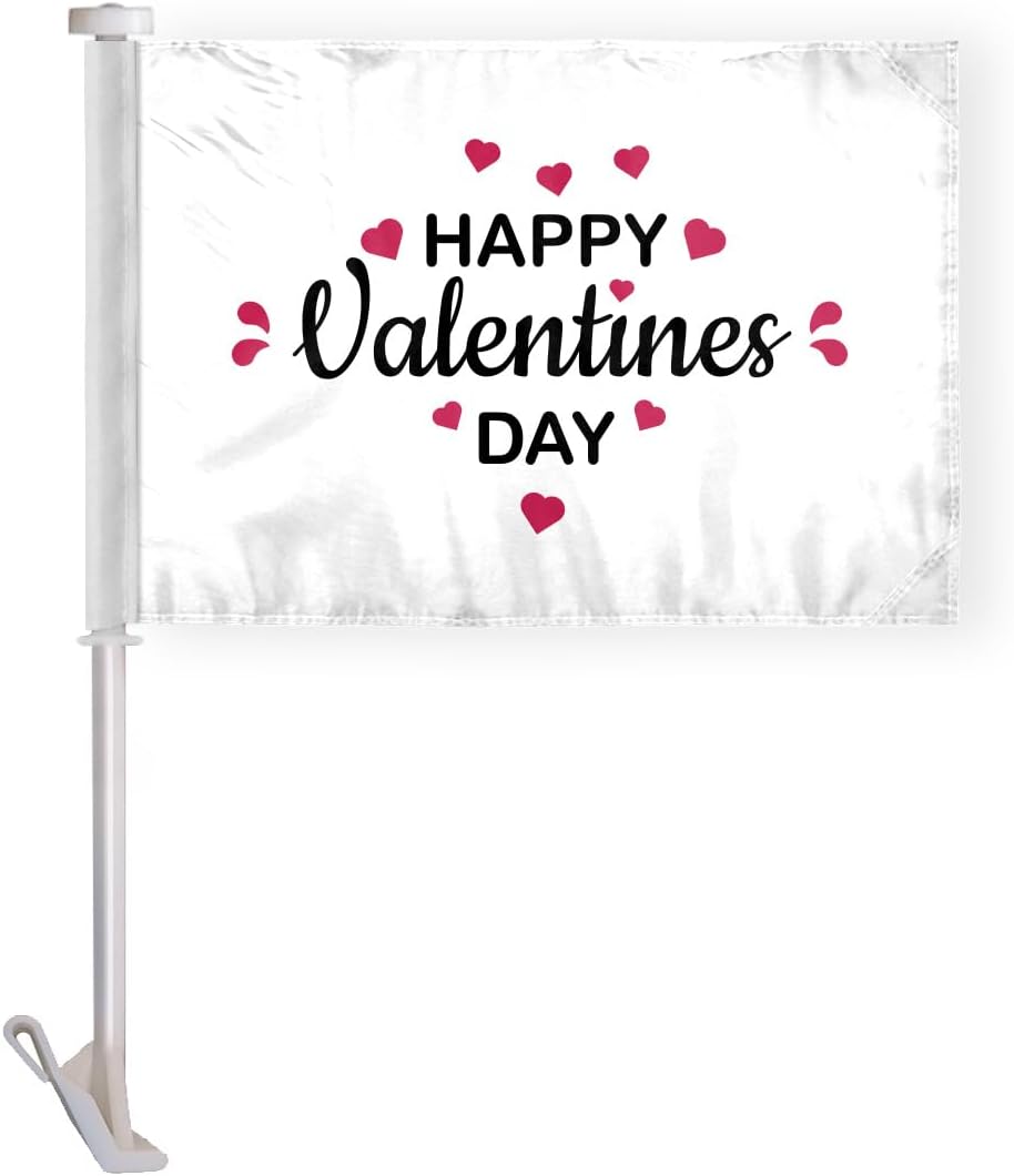 Happy Valentines Day Car Flag 10 x 15 Inches-1
