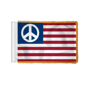 Car Antenna Flag Gold Fringed USA U.S American Peace Flag Car Accessories Decor 4x6 inch