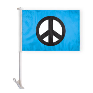 Blue Peace Symbol Car Flags 10.5x15 inch