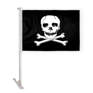 Pirate Jolly Roger Premium Car Window Clip-On Flag