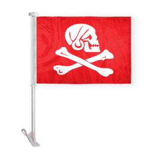 Red Pirate Henry Every Premium Car Window Clip-On Flag