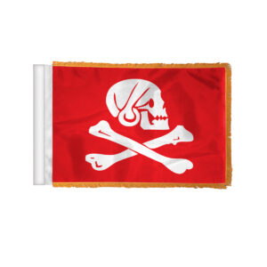Pirate Henry Every Antenna Flag For Cars with Gold Fringe 4"x6"