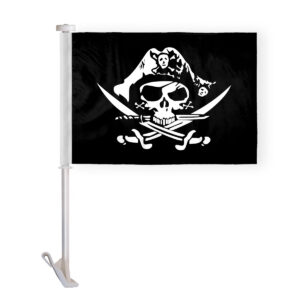 Pirate's Hat Tricorner Premium Car Window Clip-On Flag