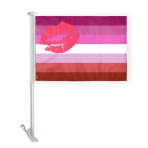 Lipstick Lesbian Pride Car Window Flag 10.5x15 inch