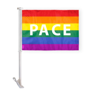 Rainbow Pace Letter Car Window Flag 10.5×15 inch