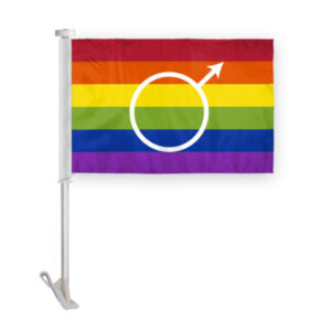 Gay Male Pride Car Window Flag 10.5×15 inch