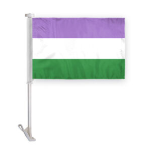 Genderqueer Pride Car Window Flag 10.5x15 inch