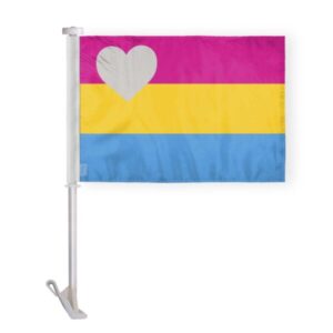Panromantic Pride Car Window Flag 10.5×15 inch