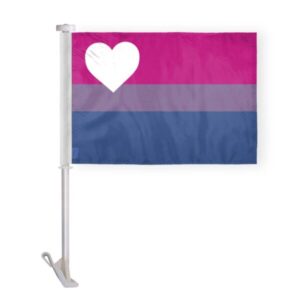 Biromantic Asexual Bi Romantic Ace Pride Car Window Flag 10.5x15 inch