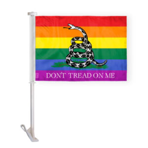 Dont Tread on Me Pride Car Window Flag 10.5x15 inch
