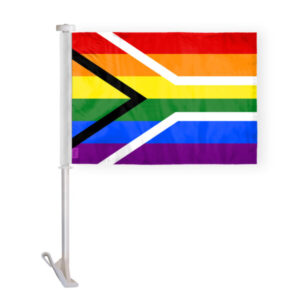 South Africa Rainbow Gay Pride Car Window Flag 10.5×15 inch