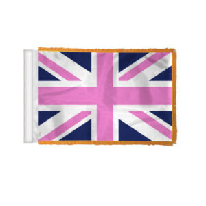 England Blue Antenna Aerial Flag For Cars with Gold Fringe 4×6 inch