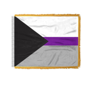 Demisexual Pride Antenna Aerial Flag For Cars with Gold Fringe 4x6 inch