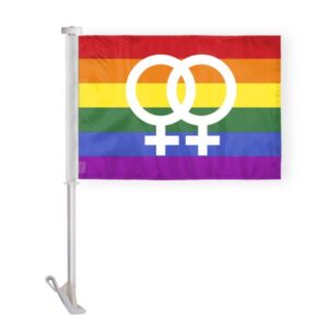 Double Female Car Window Flag 10.5×15 inch